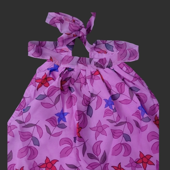 NWOT Pink Floral Halter Neck Mini Dress Size XL - Picture 3 of 4